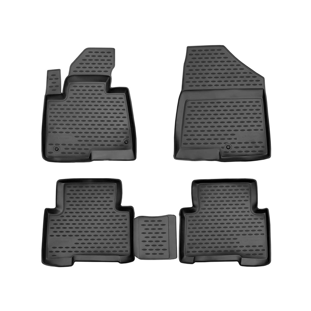 Hyundai Santa Fe Floor Mats - Omac - Rubber TPE - Black - 2013